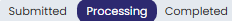 Processing tab automatically displays in the member center.