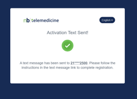 a checkmark in a green circle indicates that the activation was sent.