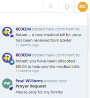 An example list of a member's notifications.