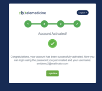 The number 4 in a green circle indicates your account is now activated.