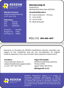front and back of membership card