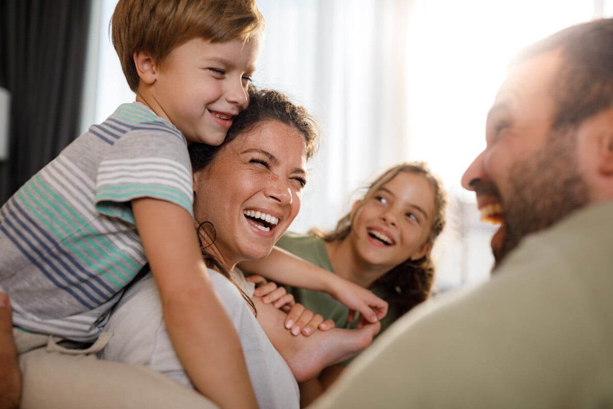 Family smiling together