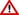 red triangle with a black exclamation point in the center.